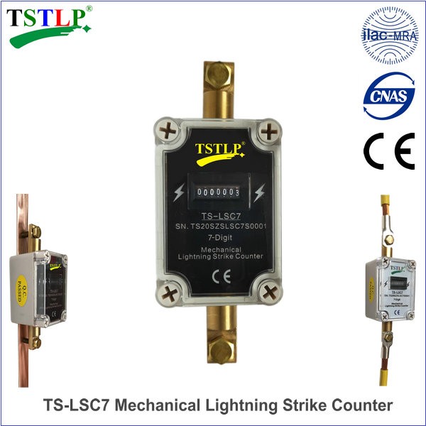 7-Digit Mechanical Lightning Strike Counter IP65 Protection Level